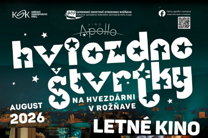 Letné kino na hvezdárni v Rožňave - august 2026